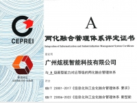 炫视智能获得“两化融合管理体系评定证书A”